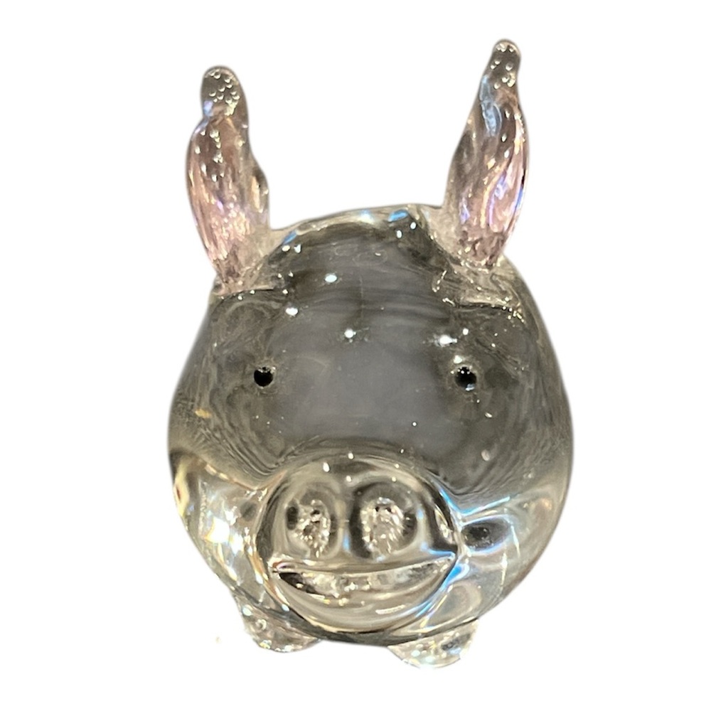 Pier 1 Imports Collectibles Penelope The Pig Mini Glass Pig With Pink Wings - Picture 2 of 6